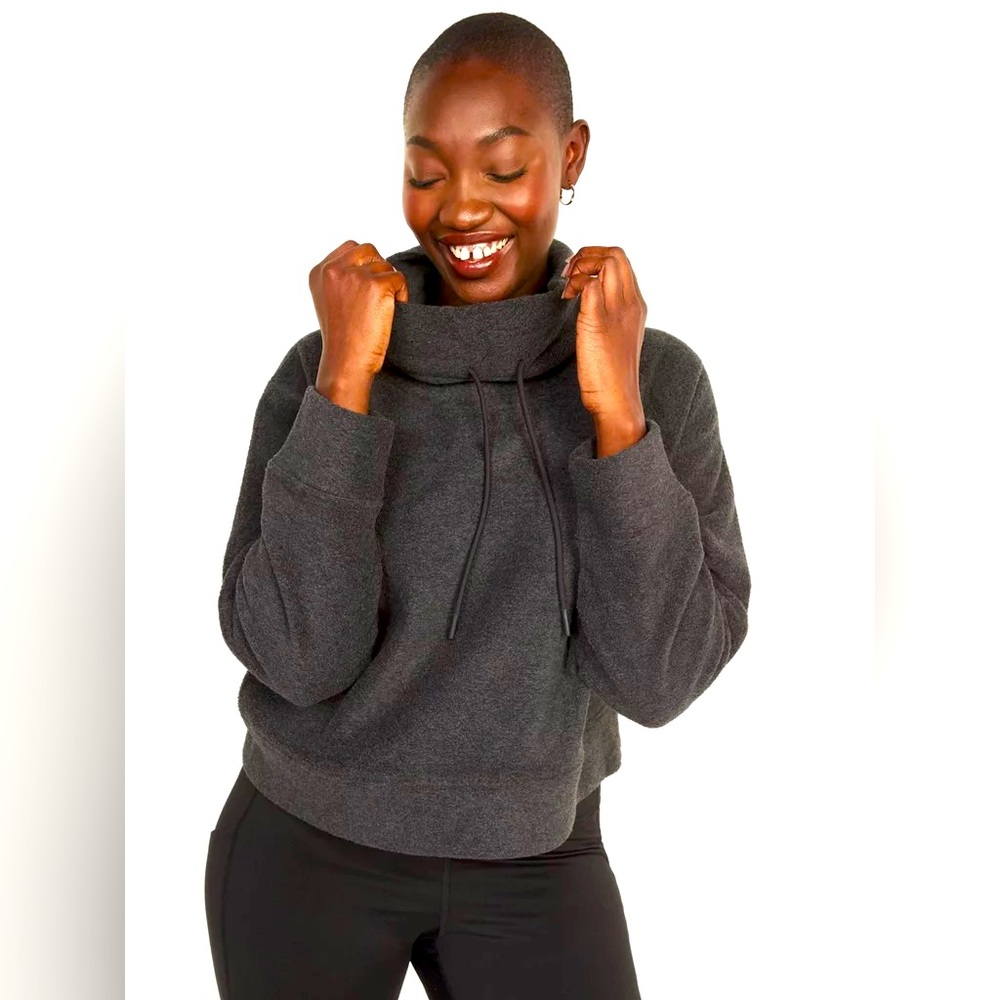 Charcoal fleece crop sweatshirt medium